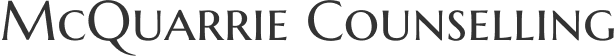 McQuarrie Counselling logo on black background.